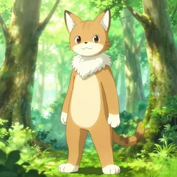 character portrait of the anthro anthropomorphic cat head animal person fursona standing in the bright forest, hidari, color page, tankoban, 4 k, tone mapping, akihiko yoshida