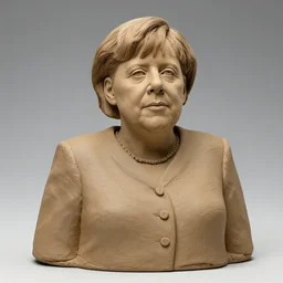 clay sculpture of angela merkel