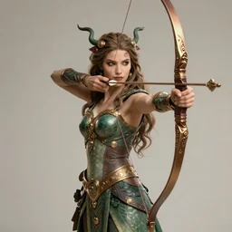 medusa aiming her bow, trending on artstation, D&D, soft lighting, HD, sharp focus, intricate, masterpiece, concept art, character design