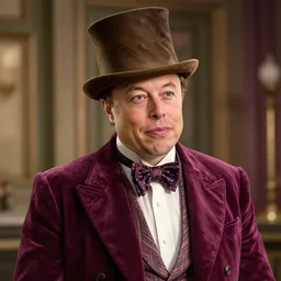 Elon Musk as Willy Wonka, created by Jeremiah Ketner