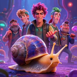 a badass photo of radioactive snail in psychedelic adventure movie by nuri iyem, james gurney, james jean, greg rutkowski, anato finnstark. pixar. hyper detailed, 5 0 mm, award winning photography, perfect faces