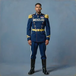 full body portrait of the dictator of the memphis grizzlies, 1 8 8 9, in full military garb, memphis midnight blue, beale street blue, smoke blue, grizzlies gold and white, oil on canvas by william sidney mount, trending on artstation