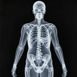 x-ray of a full human fractal body, 90's aesthetic, noise film, photo