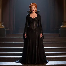full body photograph of christina hendricks as a vampire queen, extremely detailed. dslr. 8 5 mm.