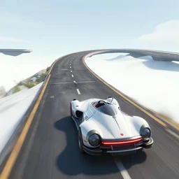 screenshot from a futuristic sci - fi hovercar racing ps 4 videogame featuring floating roads. f - zero gx. award winning. energetic, lively electrifying, dramatic, expressive, lucid, striking, graphic, resplendent, potent.