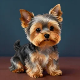 A beautiful portrait of grey puppy yorkshire terrier looking expecting plush toy, digital art by Eugene de Blaas and Ross Tran, vibrant color scheme, highly detailed, in the style of romanticism, cinematic, artstation, Greg rutkowski