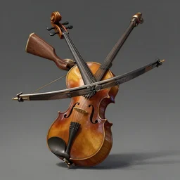 a concept art of a  crossbow mixed with a violon,  Trending on artstation