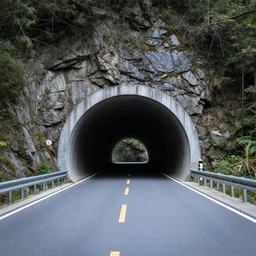 a tunnel going through the mountains