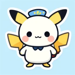 cute miss mascot opermine opermine binacle pokemon sticker art, cronobreaker, beeple game icon