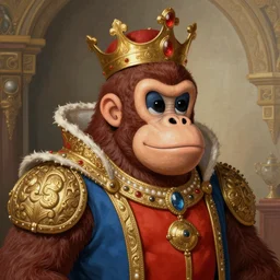 1 4 th century portrait painting of donkey kong, regal, royal, beautiful colors, digital illustration, detailed, intricate