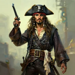 visual storytelling, concept art of pirates by jama jurabaev, trending on artstation, high quality, brush stroke