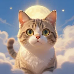 divine heaven cat, digital art