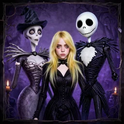 a macabre billie eilish by tim doyle and chris leib, from nightmare before christmas | detailed | elegant | trending on artstation