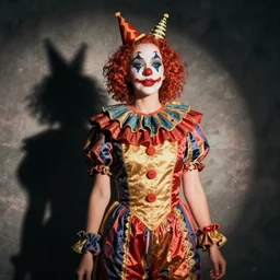 Miley Cryus dressed as a clown