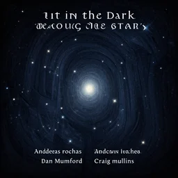 out in the dark, among the stars by barclay shaw, andreas rochas, dan mumford and craig mullins. 8 k, intricate details, illustration, dynamic lighting, unreal engine, featured on artstation, soft glow.
