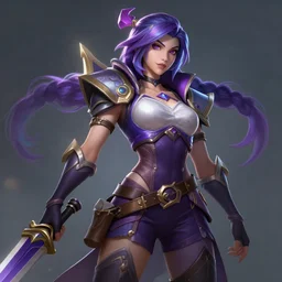 character sheet of KDA Caitlyn (League of Legends), octane render, 3d, 4k, trending on artstation