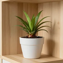 a photo of a bloody carnivore plant on a pot, inside a wooden modern house, with bright windows, 4 k, high - resolution