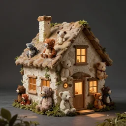 a cube house made of stuffed animals by julie heffernan, artstation, artgerm, surreal