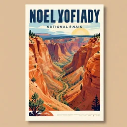 a tourism poster of hanging valley national park in colorado, by evelyn abelson, featured on dribble, regionalism, digital illustration, wallpaper, poster art