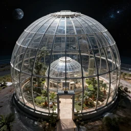 spherical greenhouse in space, symmetry, artstation