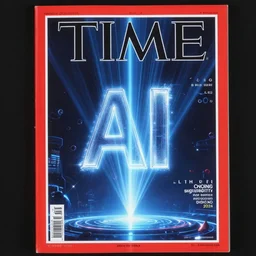 TIME magazine cover, the coming AI singularity, 4k, laser beams