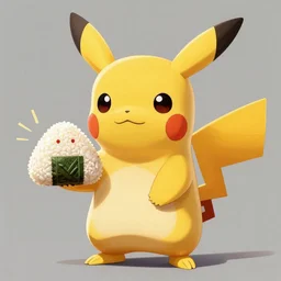 a portrait of an anthropomorphic cyberpunk pikachu, holding rice ball, cyberpunk!, fantasy, elegant, digital painting, artstation, concept art, matte, sharp focus, illustration, art by josan gonzalez