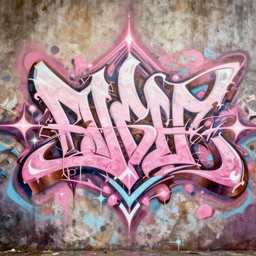 highly detailed matte painting, of a callography graffiti tag wall, by atey ghailan, by greg rutkowski, by greg tocchini, by james gilleard, by joe fenton, by kaethe butcher, pink, brown, light blue and white mystical color scheme, grunge aesthetic, octane render