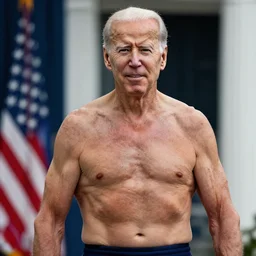 90mm photo of joe biden with a muscular body