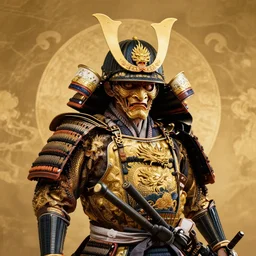 Golden Dragonborn Samurai Portrait