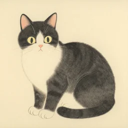 drawing of a cat by ito jakuchu