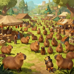 The capybara market, art by World of Warcraft Art Direction, art station, concept art,