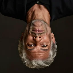 upside down portrait of morgan freeman