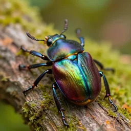 zorbeez beetle,in the style of Wendy Froud and Joan HankeWoods,trending on artstation, tearproof lighting tilt-shift,very detailed,60s kitsch and psychedelia ,photorealistic,multiple exposure ,telephoto lens ,