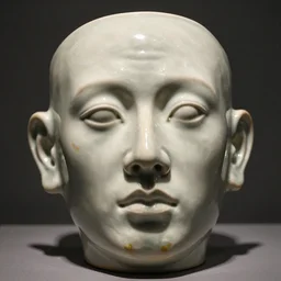 human face porcelain sculpture very expressive