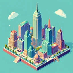 surrealist isometric art deco city, behance hd