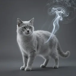 Cat made of smoke