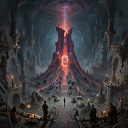 point perspective dungeon rotund volcano fantasy dungeon in the eldritch classroom you feel like orbs fill your asymmetrical heart,by artgerm and Craig Mullins, James Jean, Andrey Ryabovichev, Mark Simonetti and Peter Morbacher 16k
