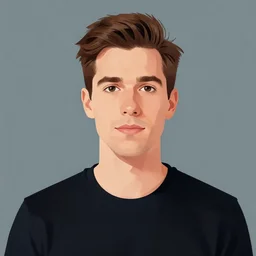 man character full portrait in the style of illustrator matthew john lyons