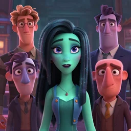 Lofi portrait Pixar style by Joe Fenton and Stanley Artgerm and Tom Bagshaw and Tim Burton, dio de los murertos