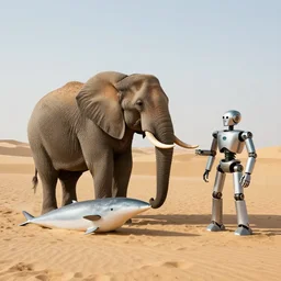 🐘 as 🐋 as 🤖 as 👽 as 🐳, desert photography, by greg rutkowski, by edgar maxence