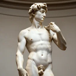 a hyper-detailed marble status of Robert DeNiro by Michelangelo; anatomically correct; proud posture; trending on artstation; f/1.4; 90mm