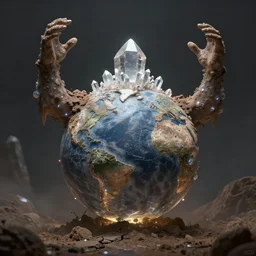 earth elemental, man made of crystals and dirt, arms raised, cracked surface with glow beneath, gloomy, dark atmosphere, detailed, concept art, smooth, sharp focus, illustration, greg rutkowski
