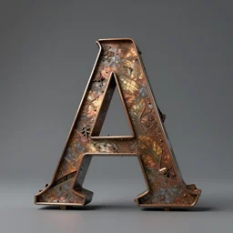 sculpture of the letter a made out of metal