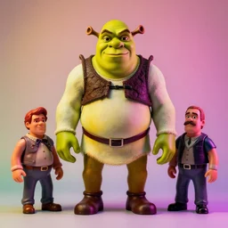 cronenberg flesh monster shrek by wayne barlow and zdzisław beksinski and donato giancola, action figure, sofubi, studio lighting, colored gels, colored background, xf iq 4, 1 5 0 mp, 5 0 mm, f 1. 4, iso 2 0 0, 1 / 1 6