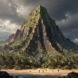 hawaii island beach mountain by stanley artgerm lau, wlop, rossdraws, james jean, andrei riabovitchev, marc simonetti, yoshitaka amano, trending on artstation, trending on deviantart, deepdream, unreal engine, dramatic lighting, octane render, weta digital, micro details, 3 d sculpture, structure, ray trace,