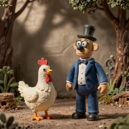 imane anys aka pokimane in the style of wallance and gromit, claymation, chickenrun, nick park, aardman animations