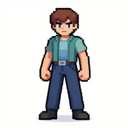 Emet-Selch pixelart, rgb, trending on retrogaming