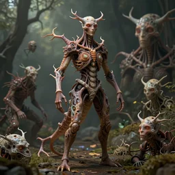 costume design made by neurons, sophisticated composition, old masters light composition, procedurally generated, design creature posing for concept art, evironment behind, substance designer, PBR, HD, Ultra detailed, hyperrealistic, megascans, volumetric light, concept by master artist, made in paint tool SAI2, trending pixiv face