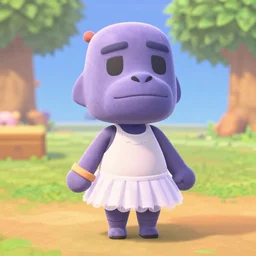 thanos wearing a tutu in animal crossing