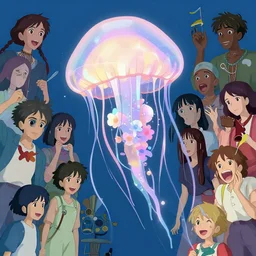 maximalist joyful jellyfish, trending on pixiv fanbox, painted by makoto shinkai takashi takeuchi studio ghibli, akihiko yoshida, yoshitaka amano, wangechi mutu, clean cel shaded vector art. shutterstock. behance hd by lois van baarle, artgerm, helen huang, rossdraws, illustration